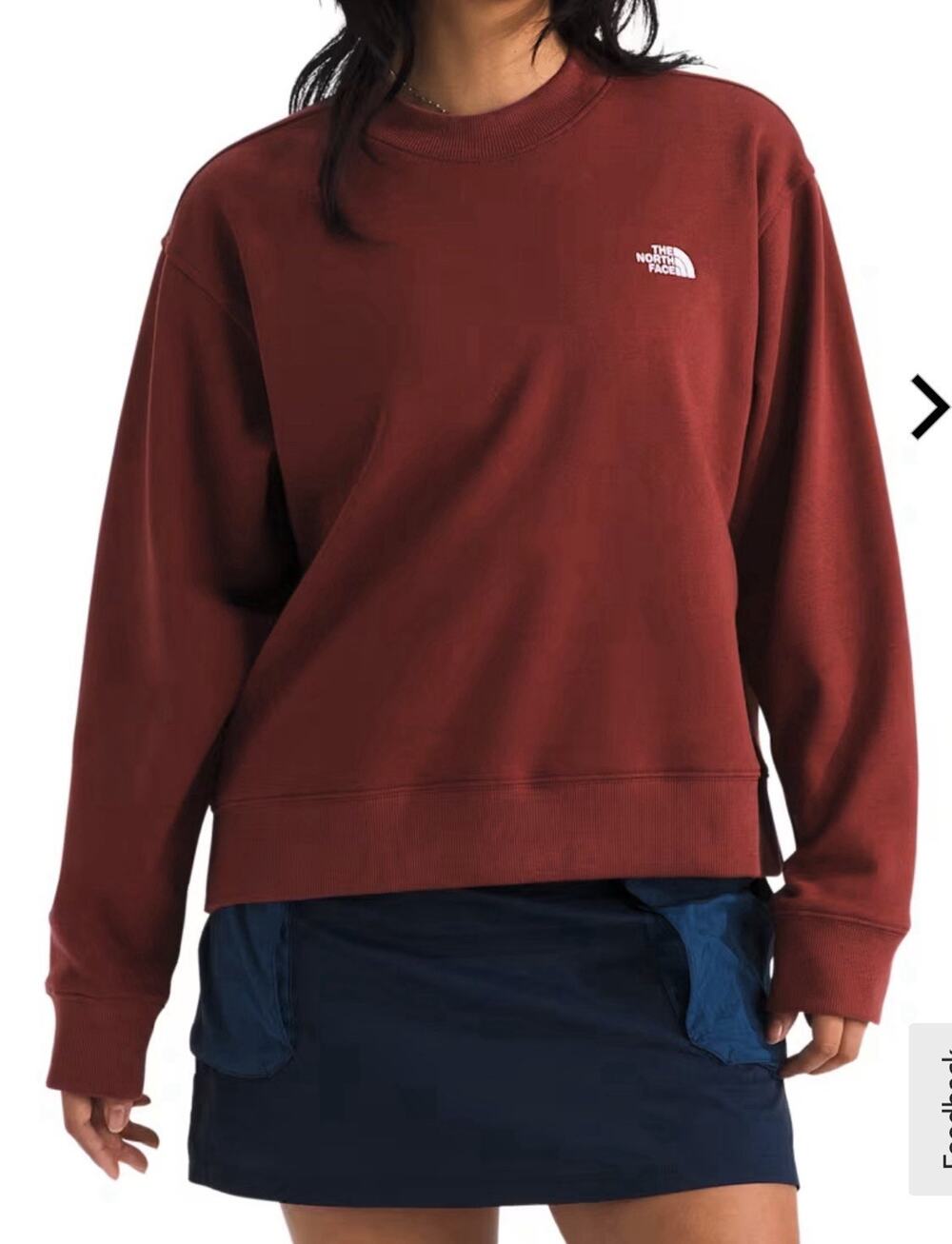 The North Face Evolution Fleece Crew Neck Sweatshirt Burgandy Red Size Large